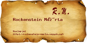 Rockenstein Márta névjegykártya