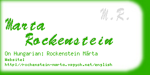 marta rockenstein business card